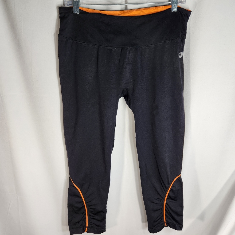 Shoactive Shosho Fashion Black w/ Orange Accents Activewear Leggings Size XLarge
